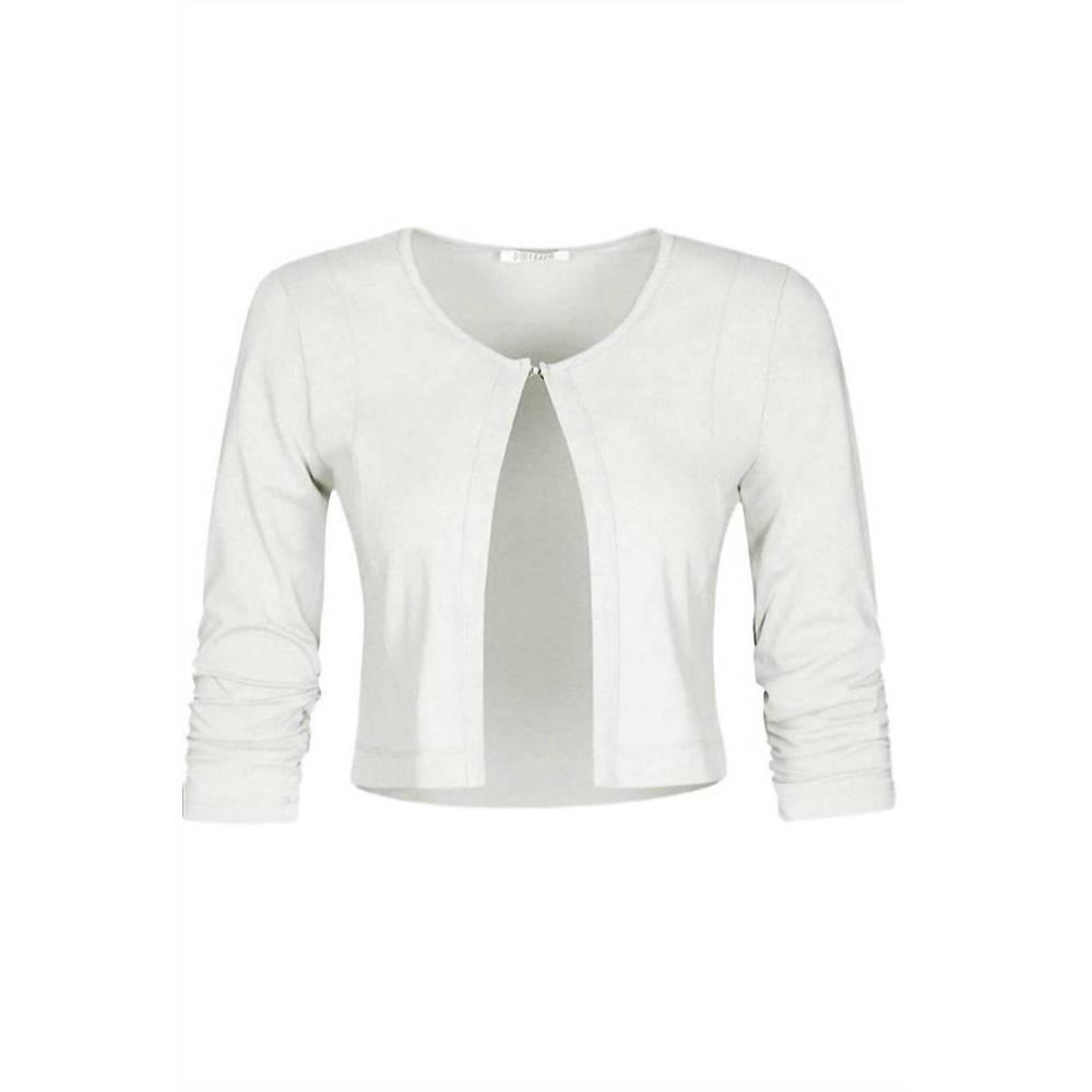 NEW DOLCEZZA basic essential front tie cardigan in white
